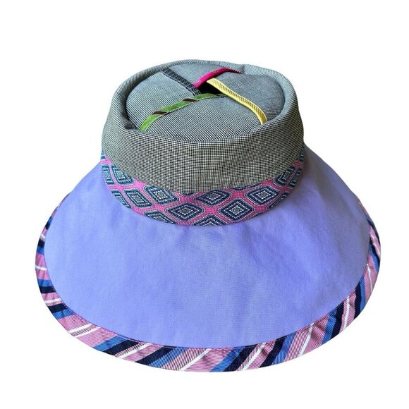 Hairston Roberson Gray Tweed Suit Top Opening Sun Hat Broadcloth‎ Made in USA - Picture 1 of 11